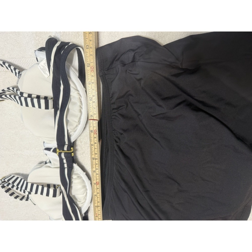 Freshwater Bikini Women's 2 Pc Swim Set Black and White Sz S Bottoms Top Sz L - Picture 11 of 13
